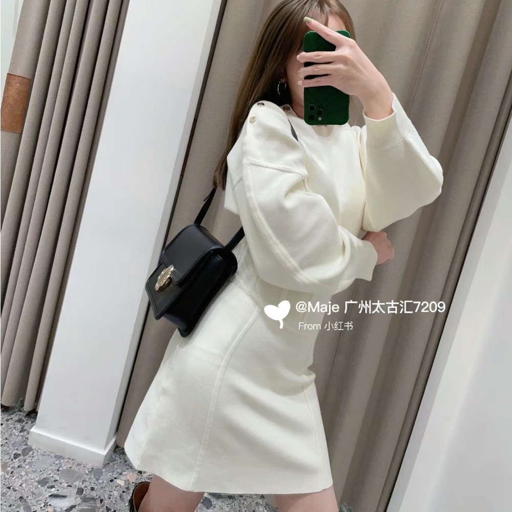 Maje Corset-Effect Jumper Dress